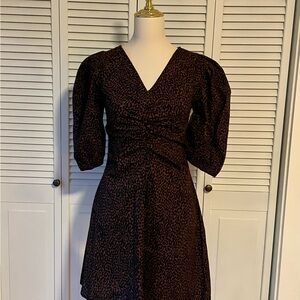 Universal Thread Brown Animal Print Long Sleeve Dress